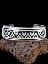 Native American Sterling Silver Overlay Cuff Bracelet