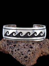 Native American Sterling Silver Overlay Cuff Bracelet