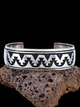 Native American Sterling Silver Overlay Cuff Bracelet