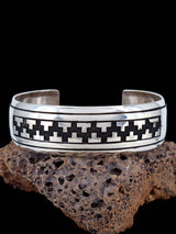Native American Sterling Silver Overlay Cuff Bracelet