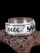 Native American Sterling Silver Overlay Cuff Bracelet