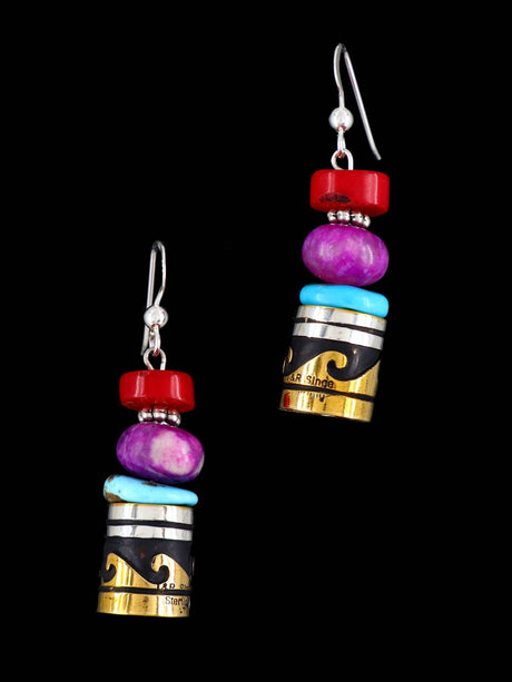 Navajo Multistone Beaded Dangle Earrings - PuebloDirect.com