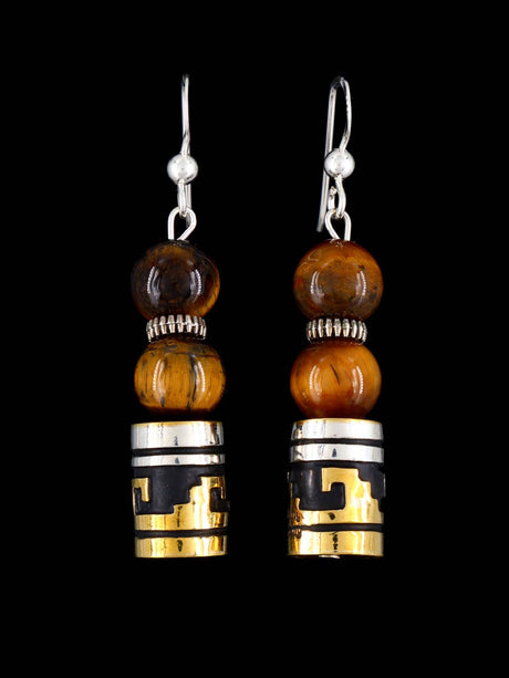 Navajo Multistone Beaded Dangle Earrings - PuebloDirect.com
