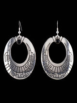 Navajo Sterling Silver and Onyx Overlay Earrings