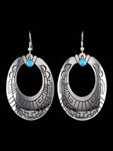 Navajo Sterling Silver and Turquoise Overlay Earrings