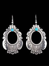 Navajo Sterling Silver and Turquoise Overlay Earrings