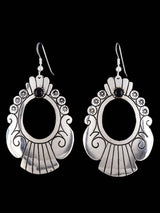 Navajo Sterling Silver and Onyx Overlay Earrings