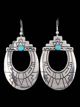 Navajo Sterling Silver and Turquoise Overlay Earrings