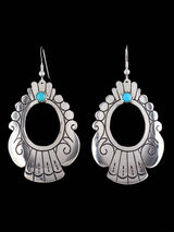 Navajo Sterling Silver and Turquoise Overlay Earrings