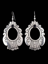 Navajo Sterling Silver and Onyx Overlay Earrings