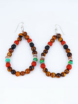 Navajo Tiger Eye Beaded Dangle Earrings