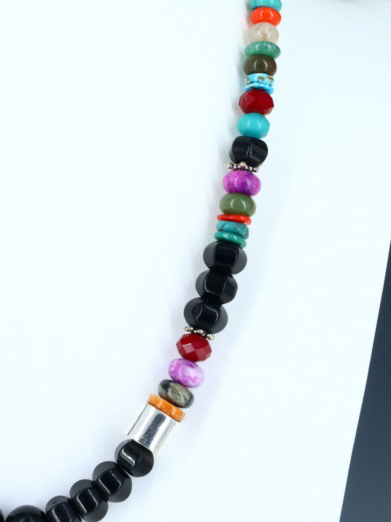 22" Onyx Large Single Strand Beaded Necklace - PuebloDirect.com