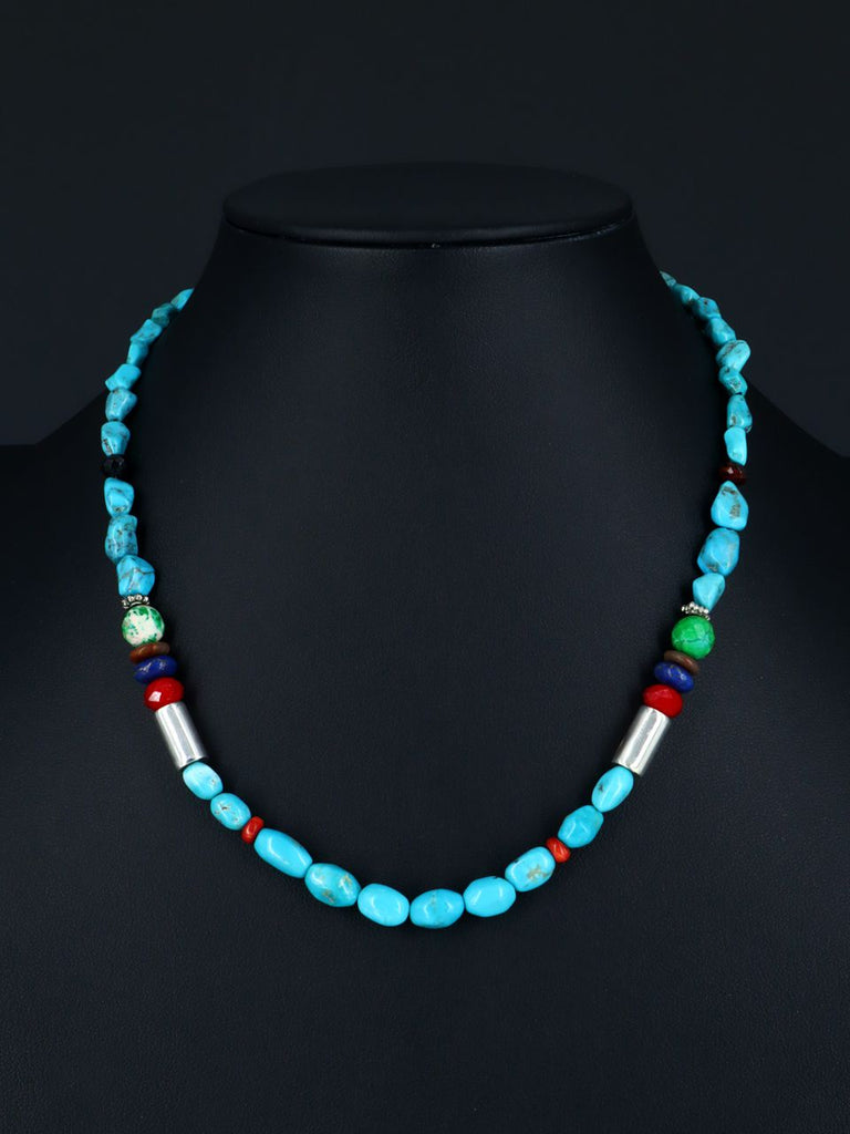 18" Navajo Turquoise Single Strand Beaded Necklace - PuebloDirect.com