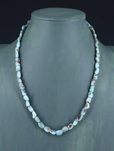 20" Navajo Single Strand Larimar Nugget Necklace - PuebloDirect.com