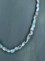 20" Navajo Single Strand Larimar Nugget Necklace - PuebloDirect.com