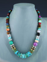 Navajo 21" Turquoise Large Single Strand Beaded Necklace - PuebloDirect.com