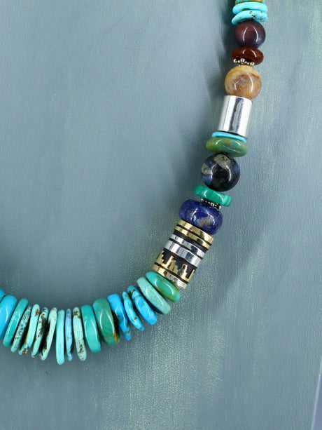 Navajo 21" Turquoise Large Single Strand Beaded Necklace - PuebloDirect.com
