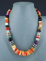 Navajo 21" Spiny Oyster Large Single Strand Beaded Necklace - PuebloDirect.com