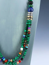 30" Navajo Malachite Multi Strand Beaded Necklace - PuebloDirect.com