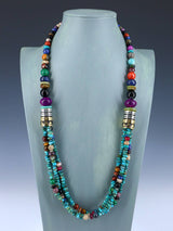 30" Navajo Turquoise Multi Strand Beaded Necklace - PuebloDirect.com