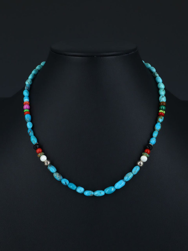 Navajo 18" Turquoise Single Strand Bead Necklace - PuebloDirect.com