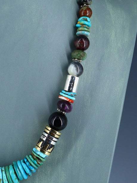 Navajo 21" Turquoise Large Single Strand Beaded Necklace - PuebloDirect.com