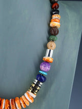 Navajo 21" Spiny Oyster Large Single Strand Beaded Necklace - PuebloDirect.com