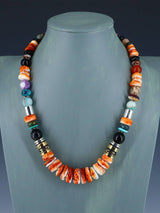 Navajo 21" Spiny Oyster Large Single Strand Beaded Necklace - PuebloDirect.com