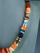 Navajo 21" Spiny Oyster Large Single Strand Beaded Necklace - PuebloDirect.com