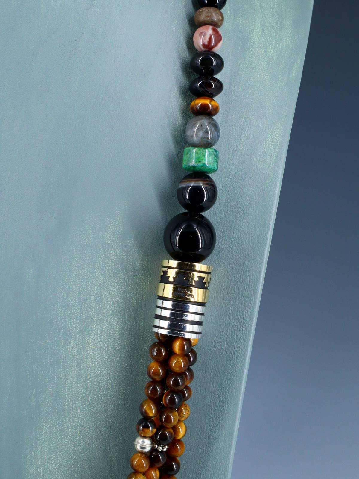 30" Navajo Tiger Eye Multi Strand Beaded Necklace - PuebloDirect.com
