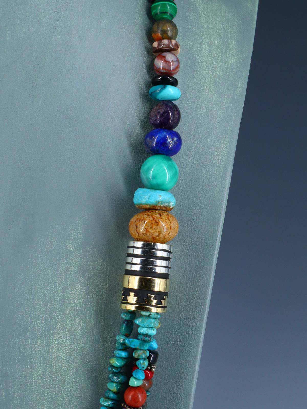 30" Navajo Turquoise Multi Strand Beaded Necklace - PuebloDirect.com