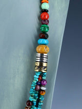 30" Navajo Turquoise Multi Strand Beaded Necklace - PuebloDirect.com