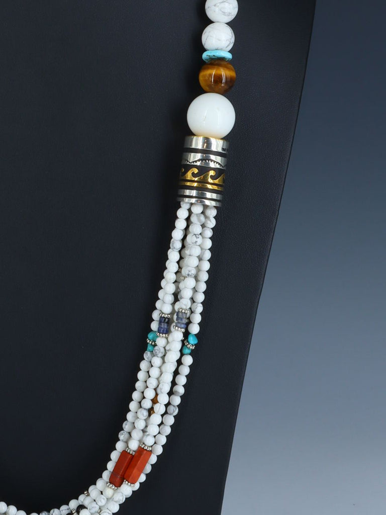 30" Navajo White Marble Multi Strand Beaded Necklace - PuebloDirect.com