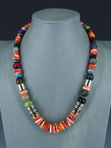 Navajo 21" Spiny Oyster Large Single Strand Beaded Necklace - PuebloDirect.com