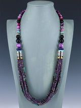 30" Navajo Amethyst Multi Strand Beaded Necklace - PuebloDirect.com