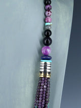30" Navajo Amethyst Multi Strand Beaded Necklace - PuebloDirect.com