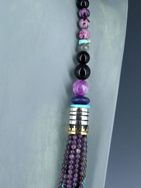 30" Navajo Amethyst Multi Strand Beaded Necklace - PuebloDirect.com