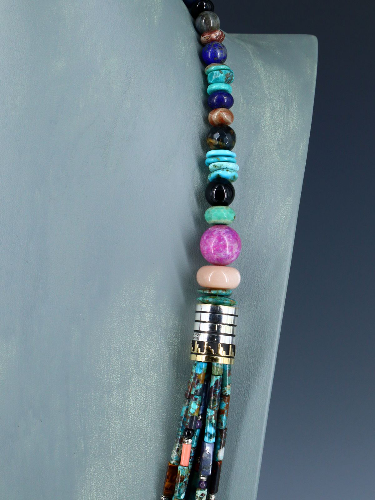 30" Navajo Turquoise Multi Strand Beaded Necklace - PuebloDirect.com