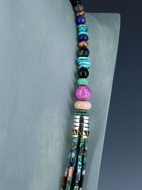 30" Navajo Turquoise Multi Strand Beaded Necklace - PuebloDirect.com