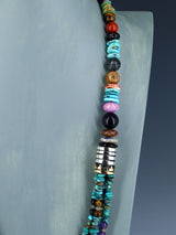 30" Navajo Turquoise Multi Strand Beaded Necklace - PuebloDirect.com