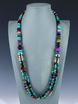 30" Navajo Turquoise Multi Strand Beaded Necklace - PuebloDirect.com