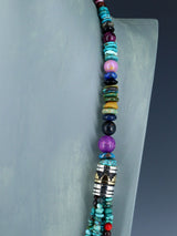 30" Navajo Turquoise Multi Strand Beaded Necklace - PuebloDirect.com