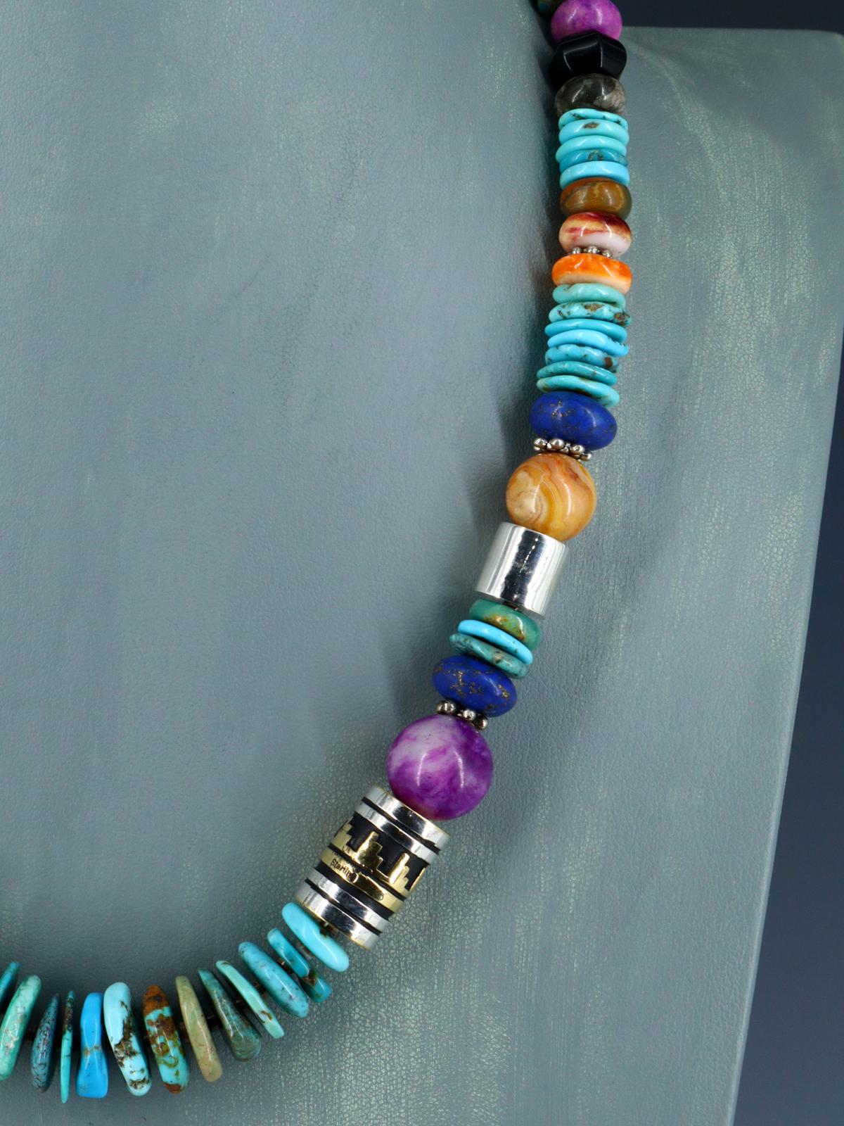 Navajo 21" Turquoise Large Single Strand Beaded Necklace - PuebloDirect.com