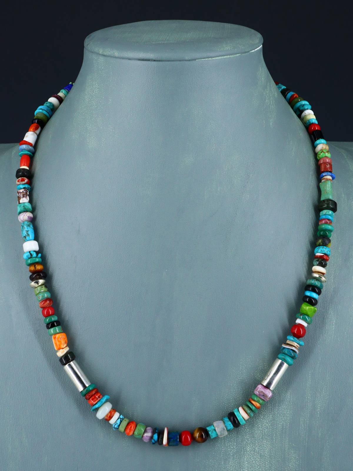 20" Navajo Single Strand Multistone Necklace