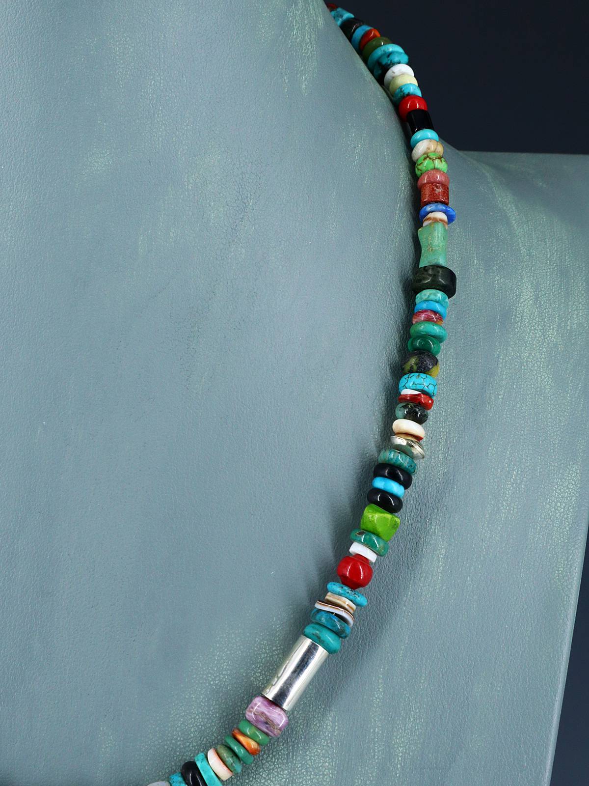 20" Navajo Single Strand Multistone Necklace