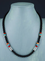 20" Navajo Single Strand Onyx Necklace