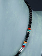 20" Navajo Single Strand Onyx Necklace