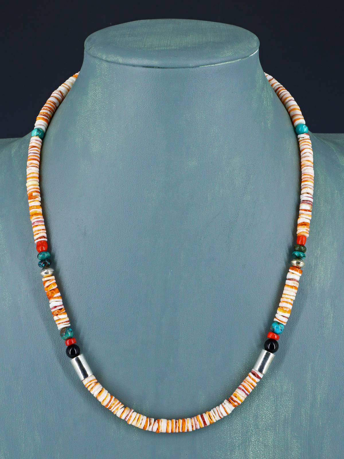 20" Navajo Single Strand Spiny Oyster Necklace