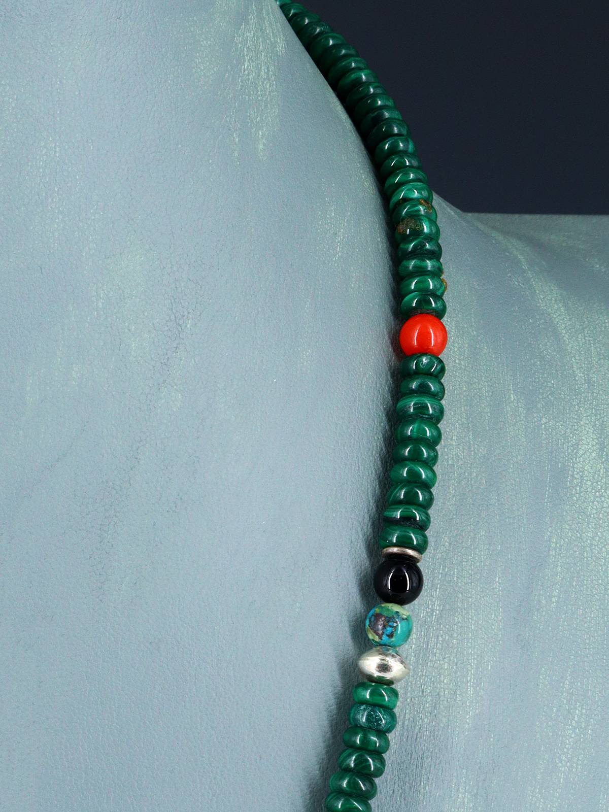 20" Navajo Single Strand Turquoise Necklace