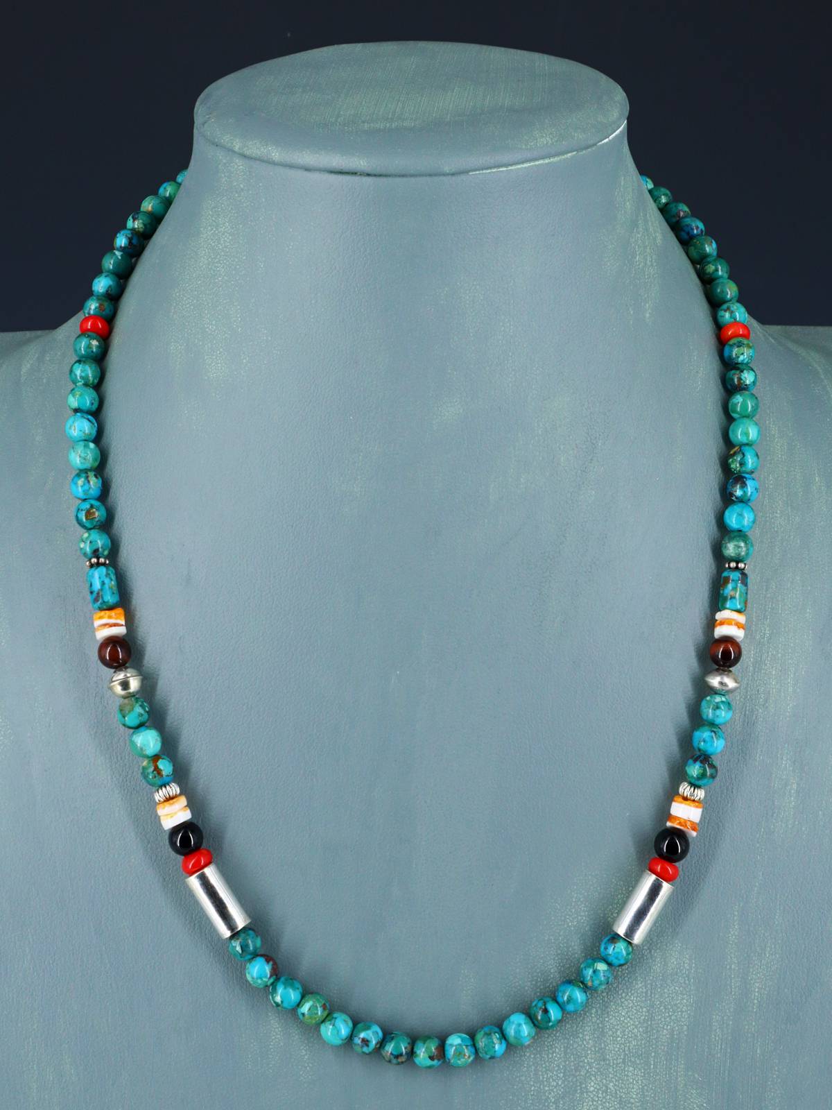 20" Navajo Single Strand Turquoise Necklace